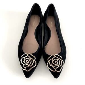 TARYN ROSE Fiona Pointed Toe Flats Black Size 6